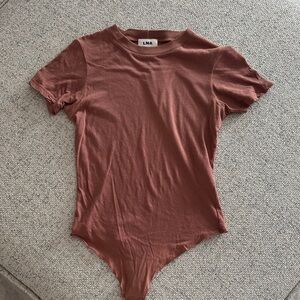 LNA Terracotta Short Sleeve Bodysuit